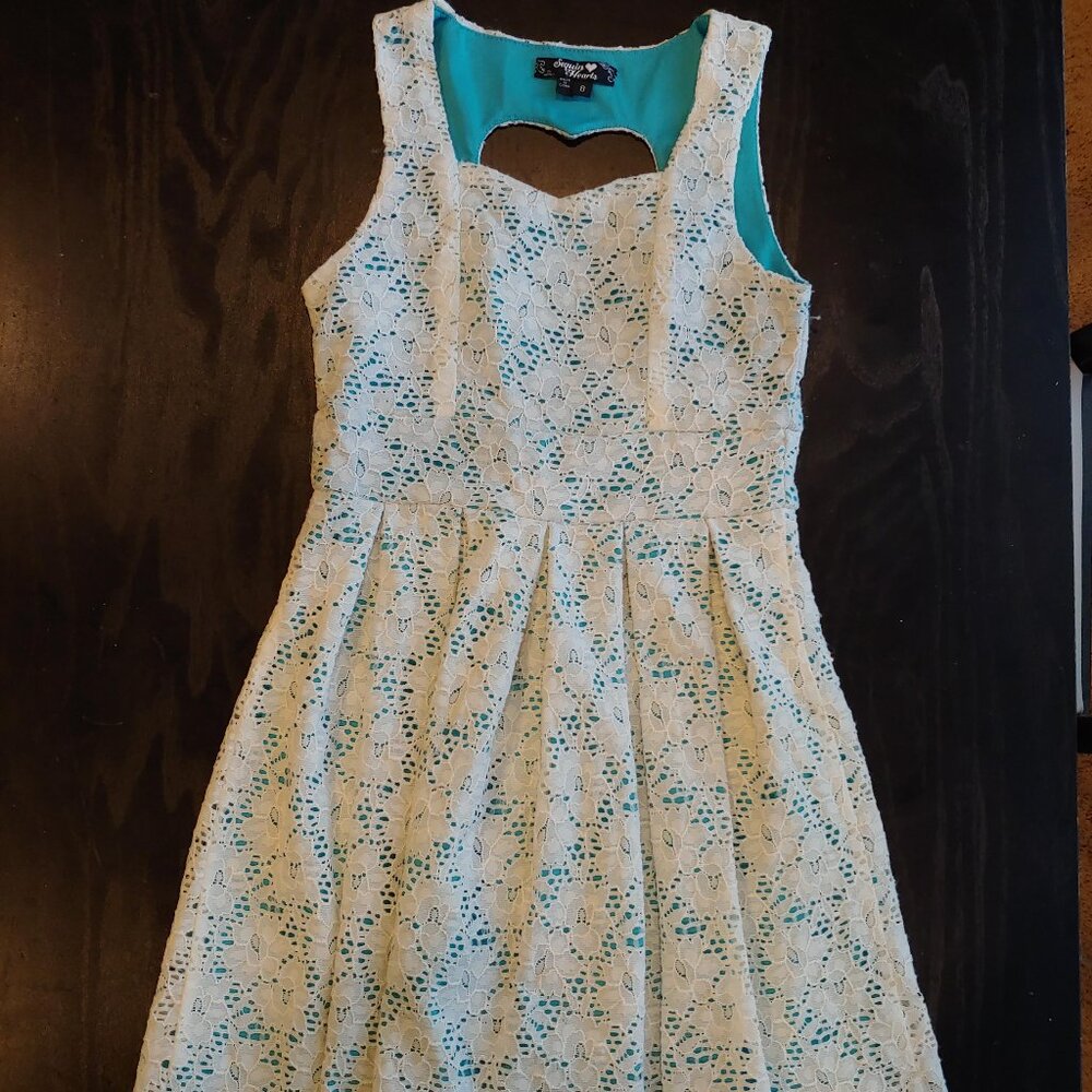 Lace dress with heart back cutout size 8